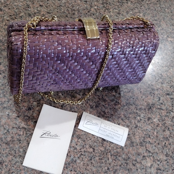 Vintage Rodo Italy Wicker Clutch With chain / Cross body